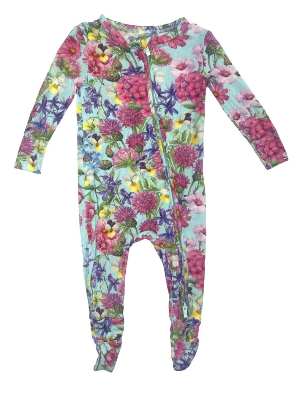 Posh Peanut Floral Footed Sleeper 6-9M Baby Zipper Pajamas Non Slip Infantwear